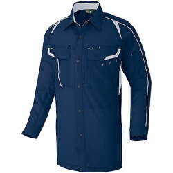 長袖ストレッチシャツ（エコワーカーストレッチ） ネイビー M AZ1935-008-M