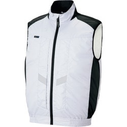 遮熱シェード付空調服長袖ベスト （空調服TM） フルハーネス対応 シルバー 6L AZ50297-003-6L