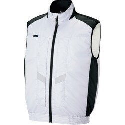 遮熱シェード付空調服長袖ベスト （空調服TM） フルハーネス対応 シルバー L AZ50297-003-L