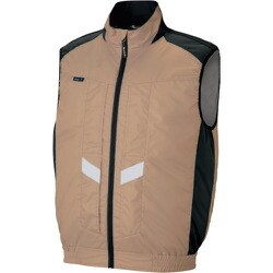遮熱シェード付空調服長袖ベスト （空調服TM） フルハーネス対応 カーキ M AZ50297-025-M