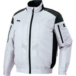 遮熱シェード付空調服長袖ブルゾン （空調服TM） フルハーネス対応 シルバー M AZ50299-003-M