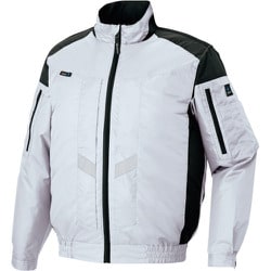 遮熱シェード付空調服長袖ブルゾン （空調服TM） フルハーネス対応 シルバー S AZ50299-003-S