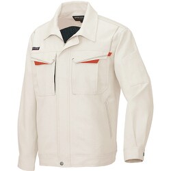 長袖ブルゾンA（男女兼用）AZ6550 ベージュ×レッド 4L AZ6550-002-4L