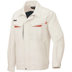 長袖ブルゾンA（男女兼用）AZ6550 ベージュ×レッド 5L AZ6550-002-5L