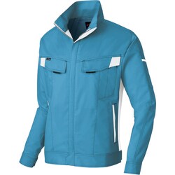 ニュームービンカット 春夏長袖ブルゾン サックス×シルバーグレー 5L AZ6830-007-5L