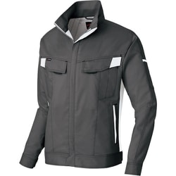 ニュームービンカット 春夏長袖ブルゾン チャコールグレー×シルバーグレー 4L AZ6830-014-4L