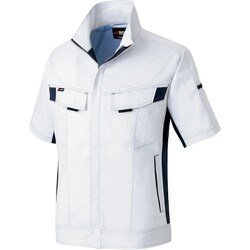 ニュームービンカット 春夏半袖ブルゾン シルバーグレー×ネイビー LL AZ6832-003-LL