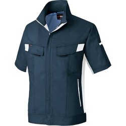 ニュームービンカット 春夏半袖ブルゾン ネイビー×シルバーグレー 5L AZ6832-008-5L