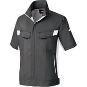 ニュームービンカット 春夏半袖ブルゾン チャコールグレー×シルバーグレー 3L AZ6832-014-3L
