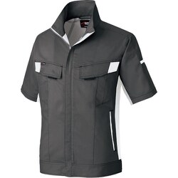 ニュームービンカット 春夏半袖ブルゾン チャコールグレー×シルバーグレー LL AZ6832-014-LL