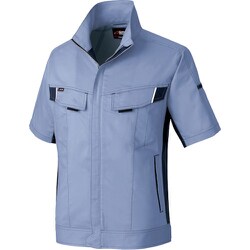 ニュームービンカット 春夏半袖ブルゾン ミストバイオレット×ネイビー 5L AZ6832-076-5L