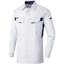 ニュームービンカット 長袖シャツ シルバーグレー×ネイビー M AZ6835-003-M