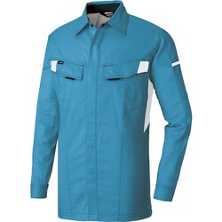 ニュームービンカット 長袖シャツ サックス×シルバーグレー M AZ6835-007-M