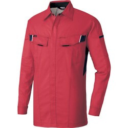 ニュームービンカット 長袖シャツ レッド×チャコールグレー 5L AZ6835-009-5L