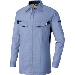 ニュームービンカット 長袖シャツ ミストバイオレット×ネイビー 5L AZ6835-076-5L