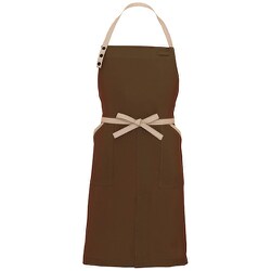 胸当てエプロン（コードレーン配色）AZ8651 ブラウン F AZ8651-022-F