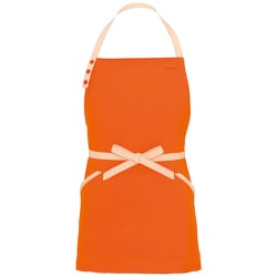 胸当てミニエプロン（コードレーン配色）AZ8652 オレンジ F AZ8652-063-F