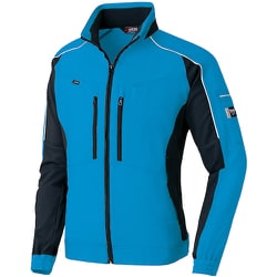 エコプロダクト春夏長袖ブルゾン アクアブルーXブラック LL AZ9130-006-LL