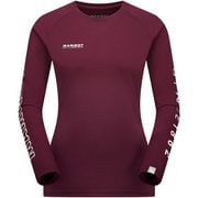 QDロゴプリントロングスリーブTシャツアジアンフィット レディース カットソー vin PRT3（3814） XSサイズ（日本：Sサイズ） 1016-01040