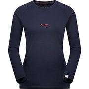 QDロゴプリントロングスリーブTシャツアジアンフィット レディース カットソー marine-mammut red PRT1(50647) Mサイズ(日本:Lサイズ) 1016-01040