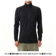 メリノ200オアシスロングスリーブハーフジップ メンズ カットソー ブラック(01) Lサイズ(日本:XLサイズ) IBB04367