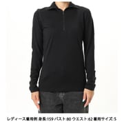 メリノ200オアシスロングスリーブハーフジップ レディース カットソー ブラック（01） Mサイズ（日本：Lサイズ） IBB04380