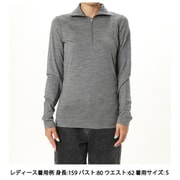 メリノ200オアシスロングスリーブハーフジップ レディース カットソー グリッドストーンヘザー(13) Sサイズ(日本:Mサイズ) IBB04380