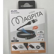 マグネットケーブル ラウンド Type-A変換アダプター付 USB Type-C(CtoC)急速充電 PD対応 最大480Mbps ブラック 1m MCA-ACC1060(BK)