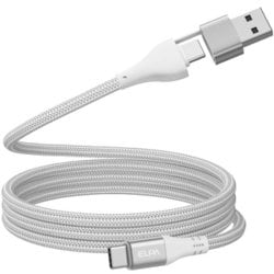 マグネットケーブル ラウンド Type-A変換アダプター付 USB Type-C（CtoC） 急速充電 PD対応 最大480Mbps ホワイト 1m MCA-ACC1060（WH）