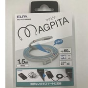 マグネットケーブル フラット USB Type-C to USB Type-C 急速充電 PD対応 最大480Mbps ホワイト 1.5m MCA-FCC1560(WH)