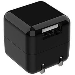 USB AC充電器 1A USB-A×1 90度折りたたみ式プラグ 海外対応 キューブ型 ブラック JK1100BK