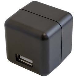 USB AC充電器 2A USB-A×1 90度折りたたみ式プラグ 海外対応 キューブ型 ブラック JKKS2000BK