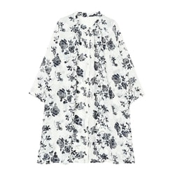 カットジャガードロングシャツエアリー ローズホワイト M-L