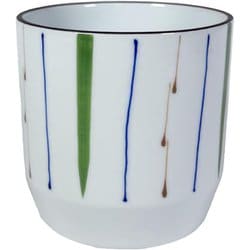 波佐見焼の植木鉢 植器 十草 緑 100mm