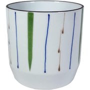 波佐見焼の植木鉢 植器 十草 緑 100mm