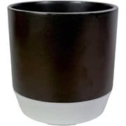 波佐見焼の植木鉢 植器 黒白ツートン 100mm