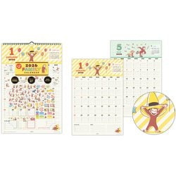 YDC-845-278 [限定 2026 カレンダー 壁掛け ファミリー おさるのジョージ]