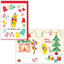 限定 クリスマスカード プリントオルゴールカード ディズニー プー/カラフルベル XAO-846-350