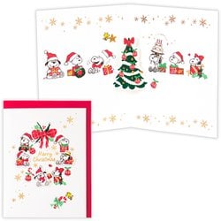 限定 クリスマスカード 立体カード スヌーピー 兄弟リース XAR-846-763