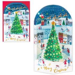 限定 クリスマスカード 立体カード クリスマスツリーカード クリスマスタウンにツリー XAR-846-909