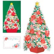 限定 クリスマスカード 立体カード クリスマスツリーカード ポインセチアツリー XAR-846-923