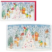 限定 クリスマスカード 立体カード レーザーカットカード ワイド・レーザー森の中 XAR-846-930