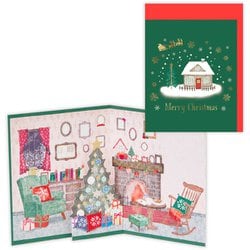 限定 クリスマスミニカード 立体カード ミニグリーンクリスマスハウス XBR-847-272