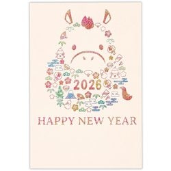 限定 年賀ハガキ テクスチャー 箔小物模様うま NCP-847-388