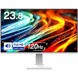 液晶ディスプレイ/23.8型/フルHD（1920×1080）/ADSパネル/ノングレア/120Hz/HDMI×1 DP×1/スピーカー内蔵 ホワイト GH-LCW24V-WH