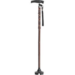 モリスワールドコレクション 折りたためるあんしんステッキ 全長/約74.5cm～87cm（6段階） 持ち手/約13cm ブラウン