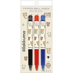 PR14301 リラックマ フリクションボールノック ボールペン 0.5mm 黒・赤・青 3本セット