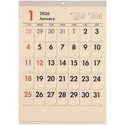 CLH-B3CY-26 [限定 2026 壁掛けカレンダー 文字月表クリーム 四六4切]