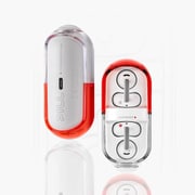 完全ワイヤレスイヤホン Pill ミュージックカプセル オープンイヤー型(イヤーカフ型) Bluetooth対応 レッド