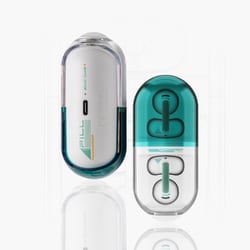 完全ワイヤレスイヤホン Pill ミュージックカプセル オープンイヤー型（イヤーカフ型） Bluetooth対応 グリーン